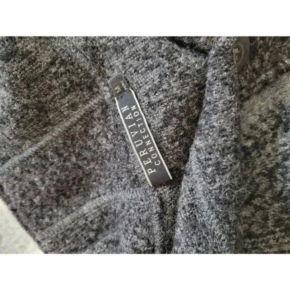 Peruvian Collection Grey Alpaca Wool Cardigan M - Picture 9 of 10